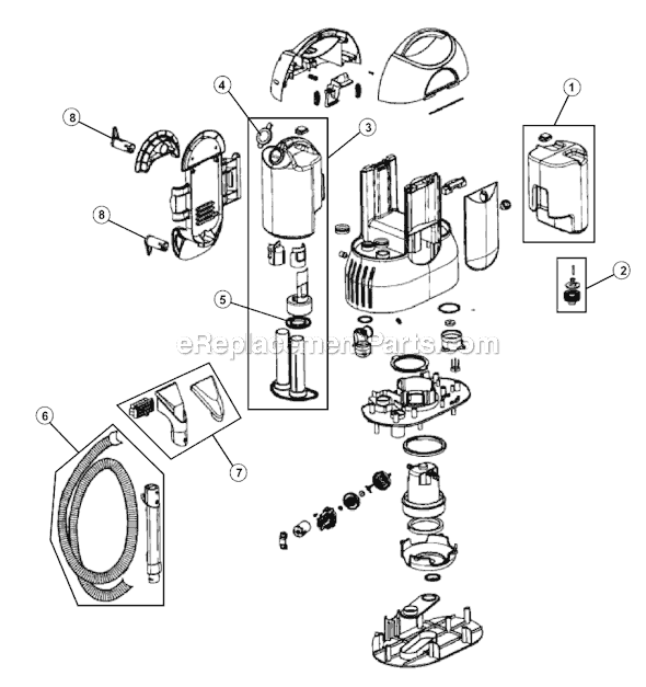 Page A Diagram and Parts List for MSE3890  Dirt Devil Carpet Cleaner